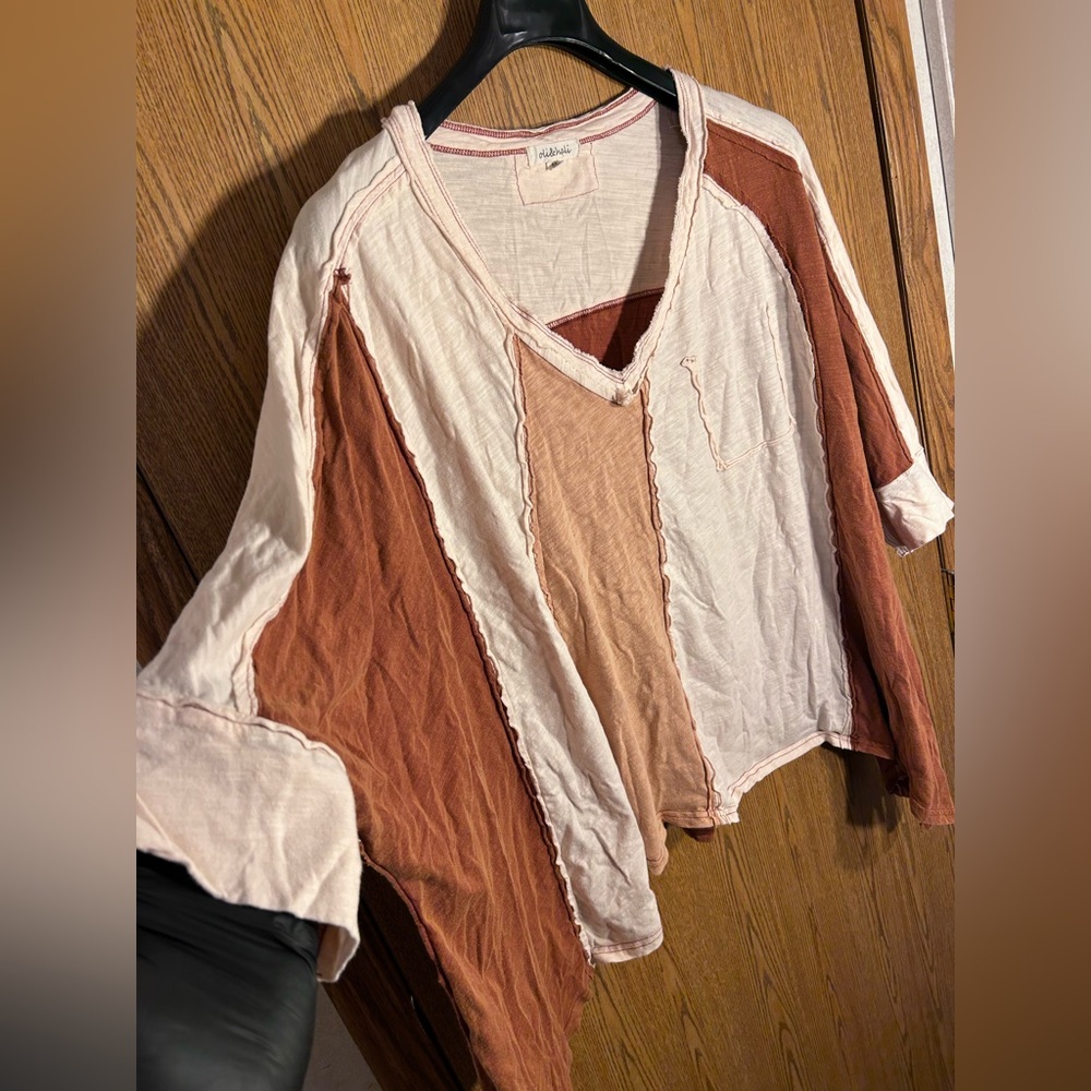 Oli & Hali Boho Patchwork Oversized Top - Picture 4 of 5